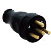 Вилка переносная угловая 2Р+Е 16А 220-240V каучук (40)