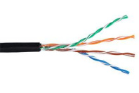 Кабель U/UTP-5е 4 пары одножильный BC (класс D) внешний PЕ до -40С, черный NETLAN