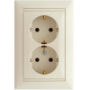Розетка 2х2К+З нем.стд, (сл.кость) Valena
