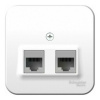 Розетка БЛАНКА o/у 2-м RJ45, комп. кат.5e изол. пластина, Белый
