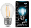 Лампа светодиодная Е27  9w 4100K 710Lm шар  Gauss LED Filament (1/10/50)