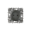 Розетка 2P, 16А-250В. IP20, графит, Эра12